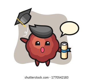 Caricatura de fútbol tirando el sombrero a la graduación
