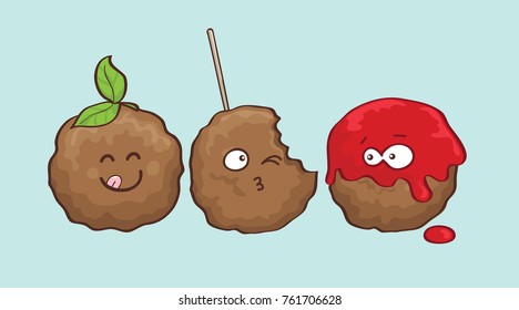 meatball cartoon images stock photos vectors shutterstock https www shutterstock com image vector meatball cartoon vector design 761706628