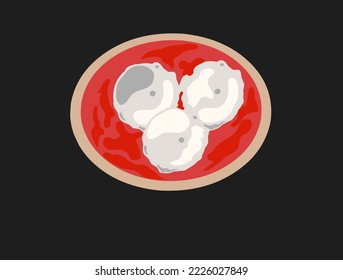 Meatball Delicious Food Drawing Illustration