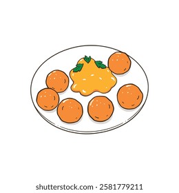 Meatball Dish Vector Clipart for Culinary Posters and Digital Artwork