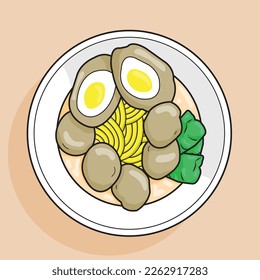 Meatball mit Ei-Vektorgrafik