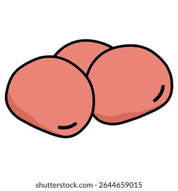 meatball food nature healthy flat color vector illustration template design