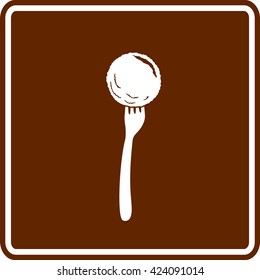 Meatball In Fork Sign