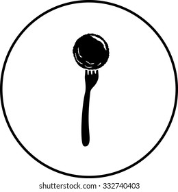 Meatball In Fork Symbol