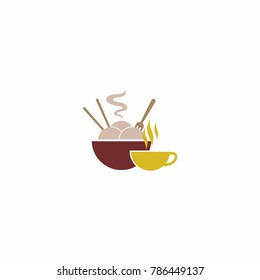 Meatball Hot Meatballs and Coffee Logo Vector