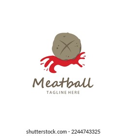 Meatball icon. Asian food meatball logo suitable for business.