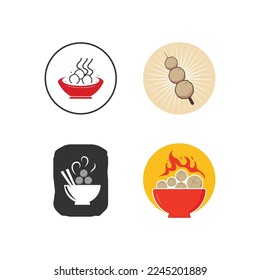 Meatball icon. Asian food meatball logo suitable for business.