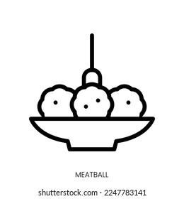 meatball icon. Line Art Style Design Isolated On White Background