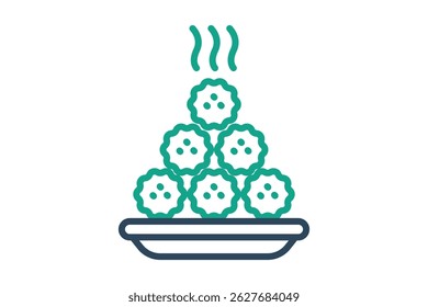 Meatball icon. line icon style. icon related to ground meat. food elements vector illustration