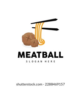 Meatball Logo, Vector For Food Stall Brand, Fast Food Simple Design Icon, Template Illustration