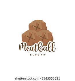 Meatball Logo, Vector For Food Stall Brand Fast Food Simple Design Icon, Template Illustration