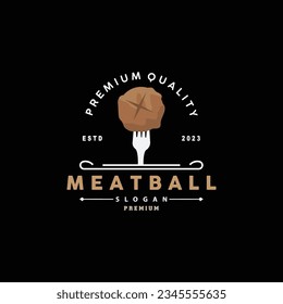 Meatball Logo, Vector For Food Stall Brand Fast Food Simple Design Icon, Template Illustration