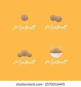 Meatball Logo, Vector For Food Stall Brand, Fast Food Simple Design Icon, Template Illustration