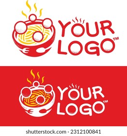 meatball and noodles bakso company logo template