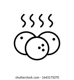 Meatball with outline icon vector