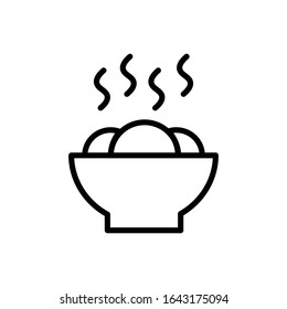 Meatball with outline icon vector