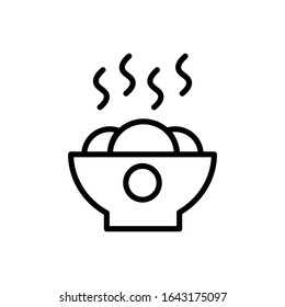 Meatball with outline icon vector