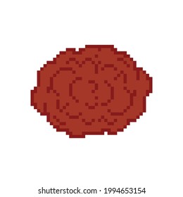 Meatball pixel art. meatballs 8 bit. pixelated food 