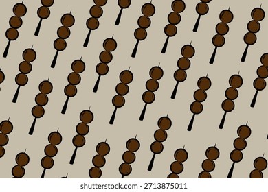 Pinchos de albóndigas Doodle patrón de Vector de fondo