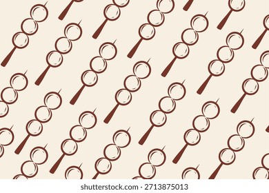 Pinchos de albóndigas Doodle patrón de Vector de fondo