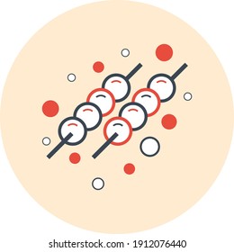 Meatball Stick Icon. Chicken meatball vector, flat icon.