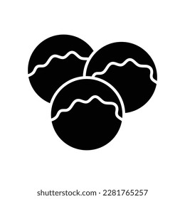 plantilla de diseño vectorial de icono de bolas de carne en fondo blanco