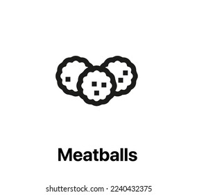 Meatballs icon vector. Linear style sign for mobile concept and web design. Meat ball symbol illustration. Pixel vector graphics - Vector.	