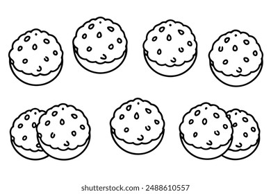Meatballs line art digital art creation