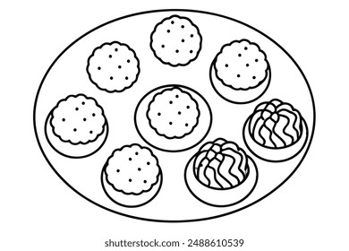 Meatballs line art traditional drawing print