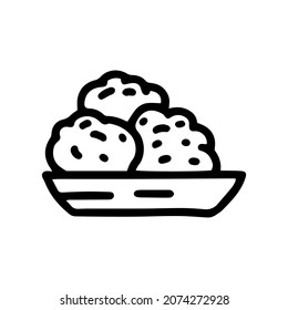 meatballs line vector doodle simple icon design