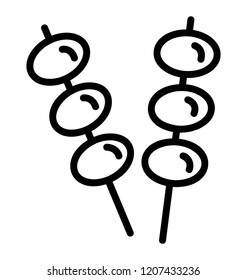 Meatballs on skewer sticks, skewer food 