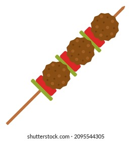 meatballs on a stick flat clipart vector illustration