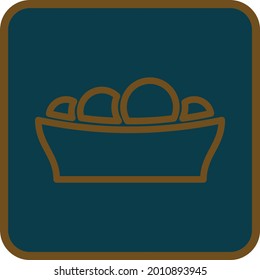 Meatballs in plate, illustration, vector on a white background.