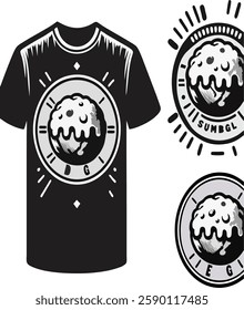 Meatballs are used as the main design on the t-shirt, simple and modern.