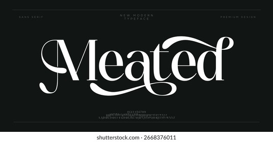 Meated Modern abstract digital tech font. Logo creative font, type, technology, movie, digital, music, movie. Font and illustration in vector format.