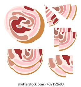 Meatloaf,  isolated object on white background, vector illustration icon