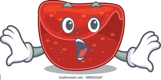 Meatloaf mascot design concept having a surprised gesture. Vector illustration