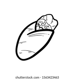 Meatroll doodle icon vector hand drawing