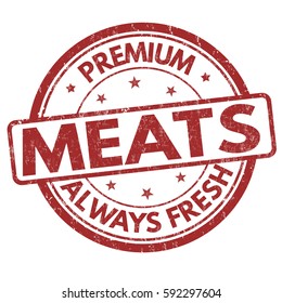 Meats grunge rubber stamp on white background, vector illustration