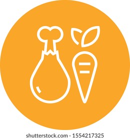 Meats And Veggies Outline Icon