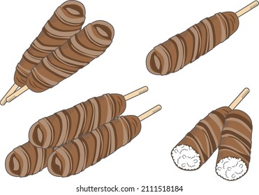 Meat-wrapped rice balls (stick type)