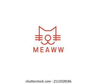 Meaww Cat store and pet logo ,fully vector and customized logo design