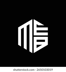 MEB logo MEB icono MEB monograma MEB letra minimalista Círculo plano Diseño de logotipo abstracto moderno único.