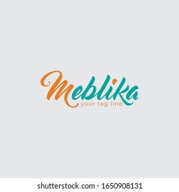 Meblika logo, abstract minimalism light logo design for your brand, template, sign, symbol, icon