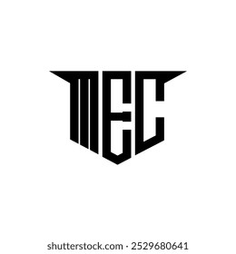 MEC-Buchstaben-Logo-Design mit weißem Hintergrund in Illustrator, Vektor-Logo modernen Alphabet Schriftart Überlappung Stil, Kalligrafie-Designs für Logo, Poster, Einladung, etc.