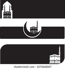 mecca banner vector drawn Kaaba at saudi arabia
