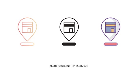 Mecca icon design with white background stock illustration