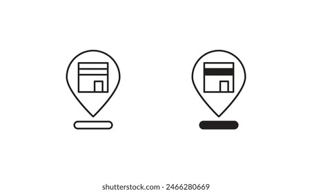 Mecca icon design with white background stock illustration