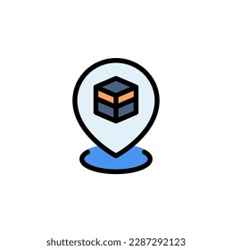 estilo de línea rellenado con icono de vector de ubicación de meca. uso perfecto para logotipo, presentación, sitio web y más. estilo de línea de color de diseño de iconos simple