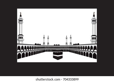 mecca mosque icon vector drawn